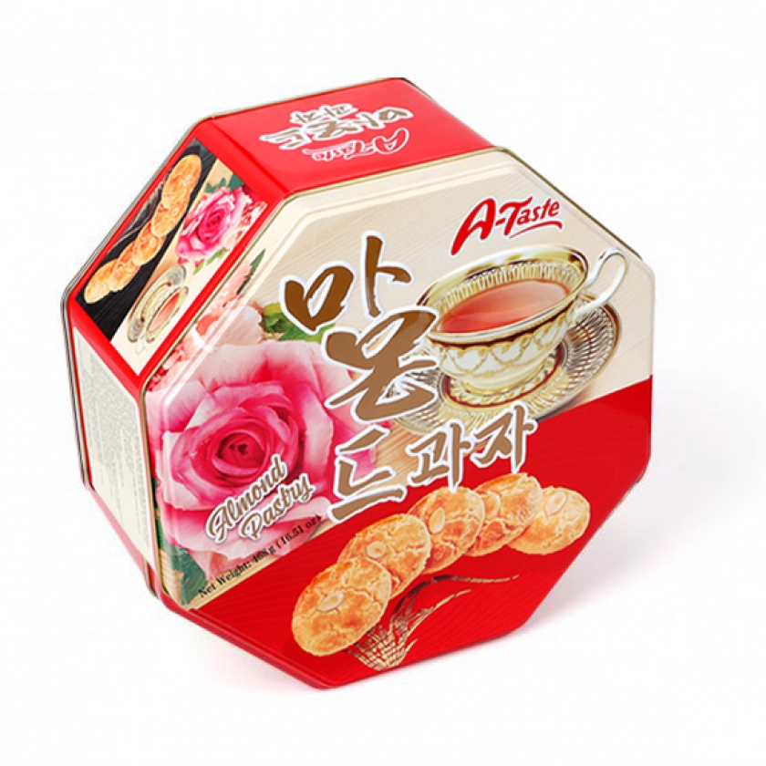 BÁNH HẠNH NHÂN HÀN QUỐC A-TASE HỘP THIẾC QUAI XÁCH- ALMOND AND SESAME PASTRY