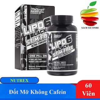 Viên Hỗ Trợ Đốt Mỡ Nutrex Lipo 6 Black Stim-Free 60 Viên