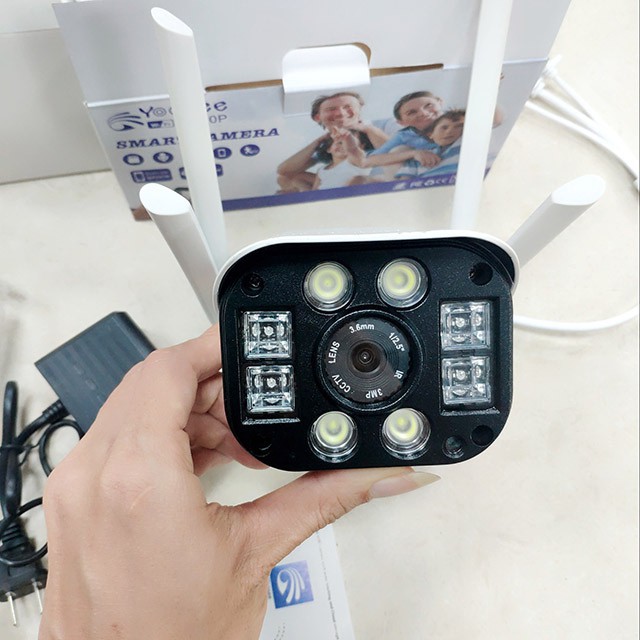 Camera yoosee ngoài trời wifi 4 râu 3.0 kèm thẻ 128gb - chống nước xem đêm có màu | BigBuy360 - bigbuy360.vn