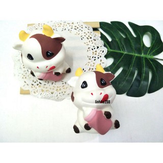 1 chiếc Đồ chơi squishy Bò Sữa Ôm Bình Sữa Lè Lưỡi xinh xắn