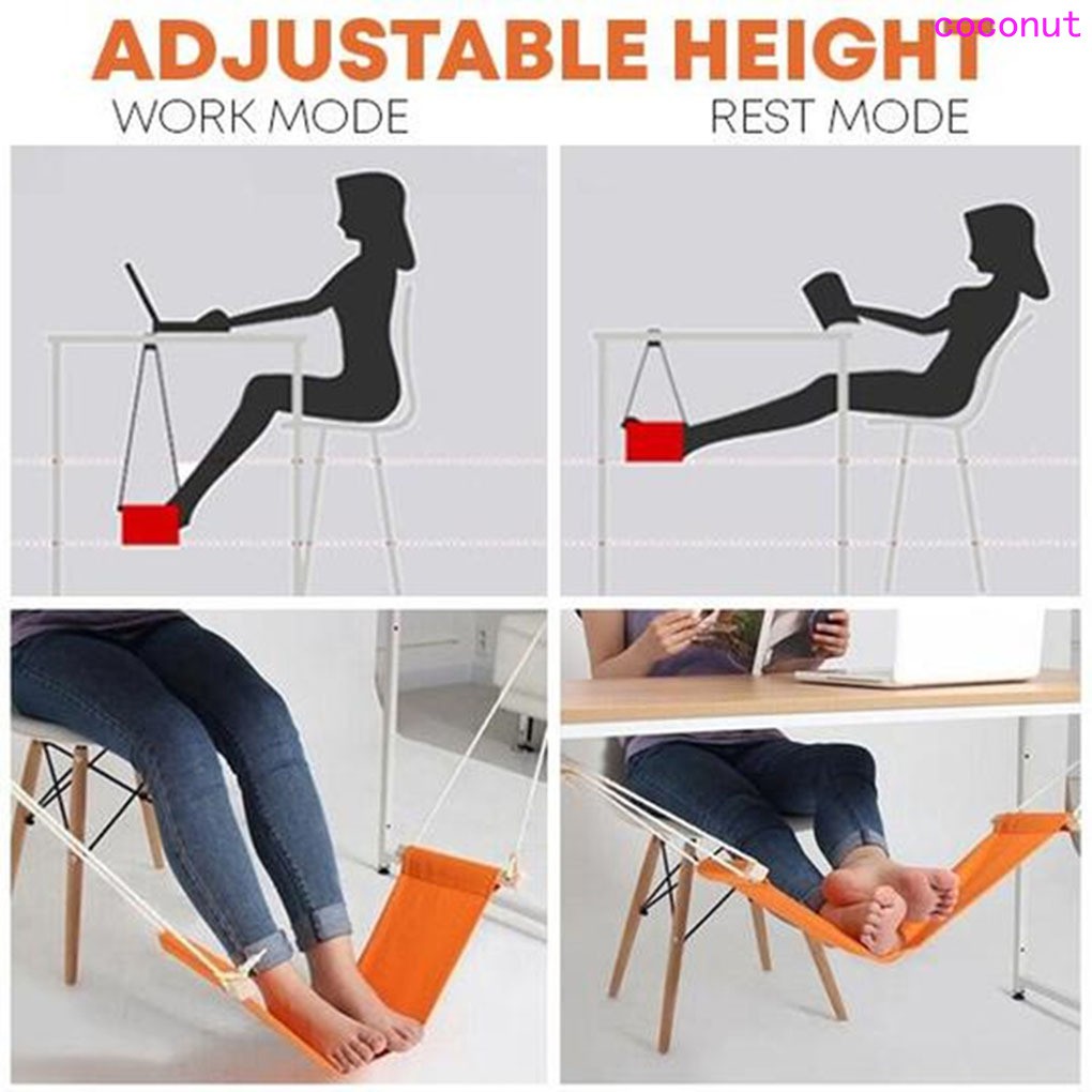 Võng gác chân bằng vải bố thoáng khí tiện dụng dùng trong nhà/văn phòng