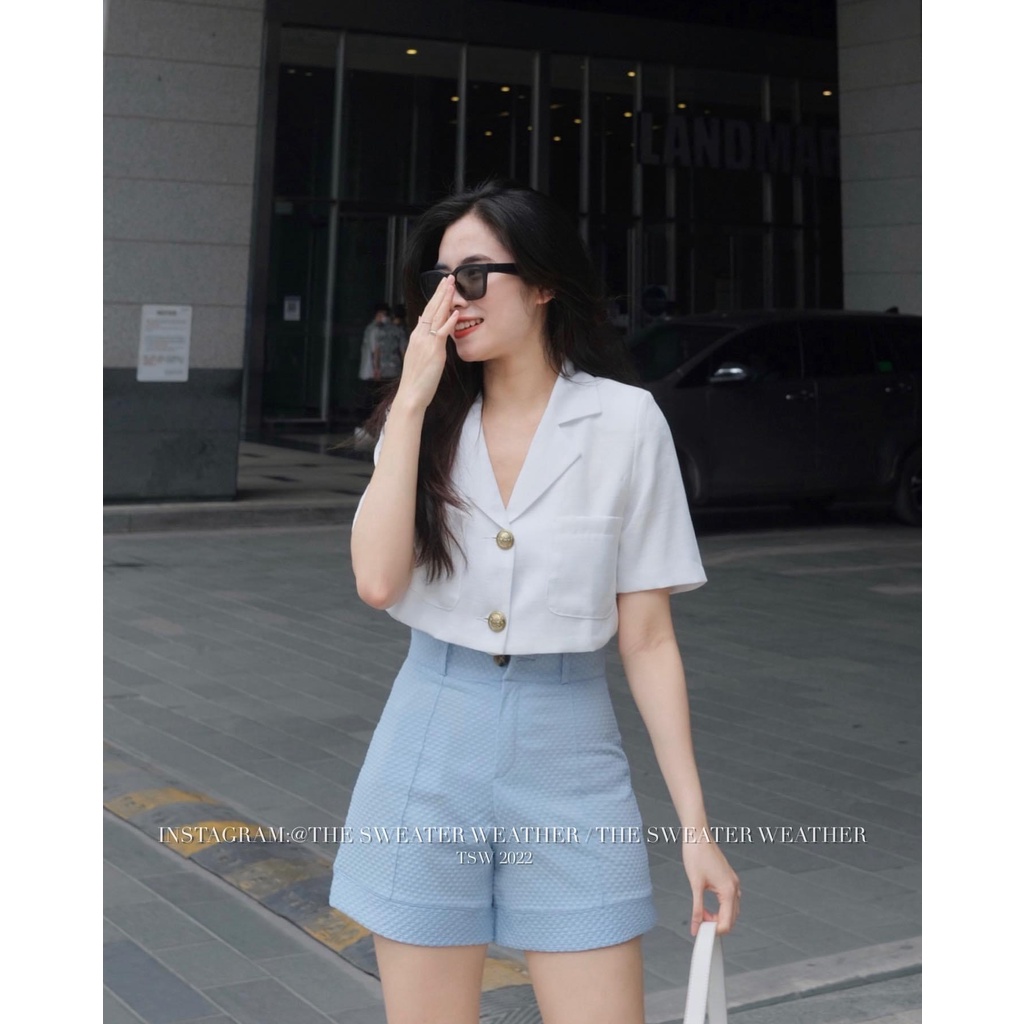 Set croptop sơ mi quần short đùi siêu cá tính năng động BN325