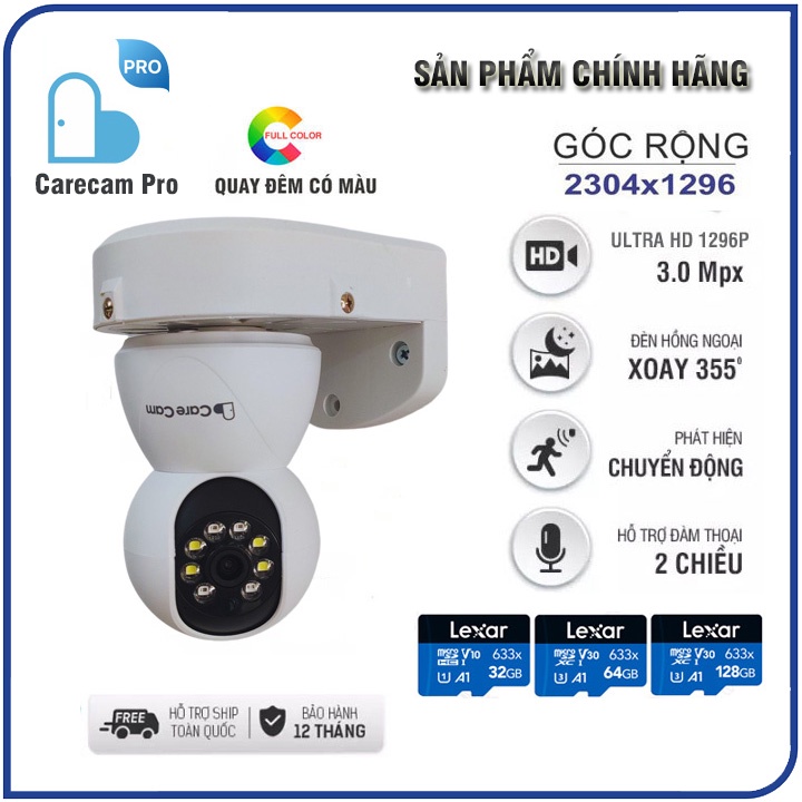 Camera Wifi 3 Râu CARECAM/ Onvizcam V5PRO 2.0MPX, độ phân giải FULL HD 1920x1080p