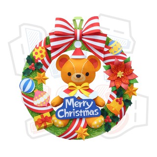 Mô hình giấy Giáng Sinh Noel Christmas Wreath (Teddy Bear)