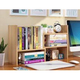 Kệ Sách Gỗ Mini Lắp Ghép Để Bàn Học