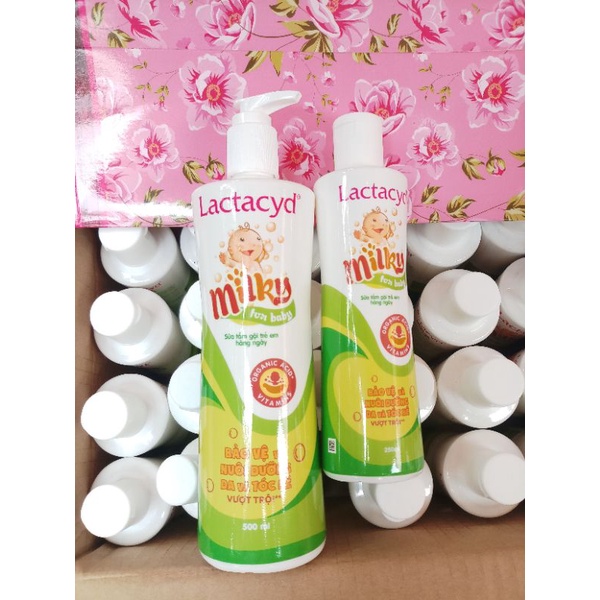 Sữa tắm gội Lactacyd Milky bảo vệ da và tóc bé 250/500ml hàng chính hãng