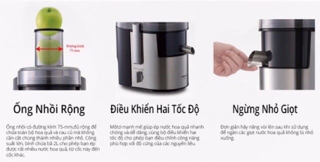 Hàng nhập khẩu -Máy ép trái cây Panasonic MJ-DJ01SRA