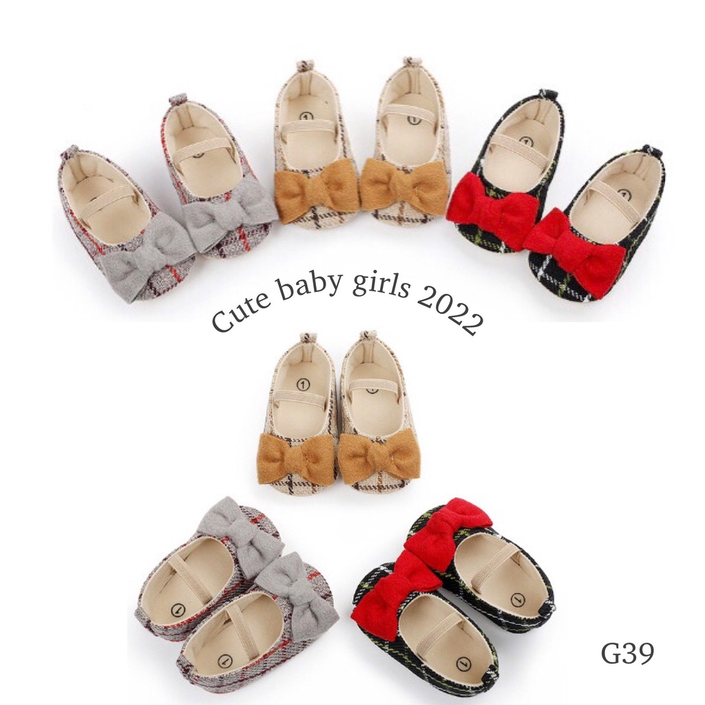 G 39 : Giày búp bê có nơ cho bé từ 0-18m