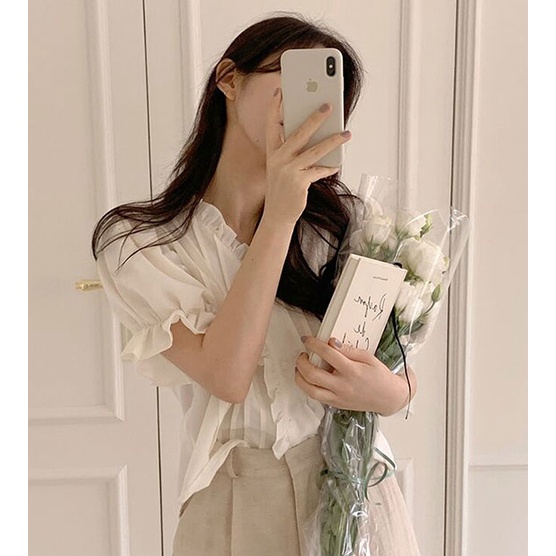 Áo Sơ Mi Ngắn Tay Xếp Ly Thanh Lịch 49307