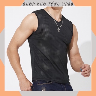 Áo Thun Ba Lỗ Nam THÔNG HƠI TẬP Thể Thao Tập Gym, Thấm Hút Tốt 88090 KHO TỔNG VP88
