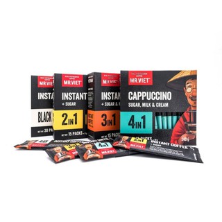 Cafe MR.Viet Đủ vị hộp 12 gói (đen, 2in1, 3in1, 4in1)