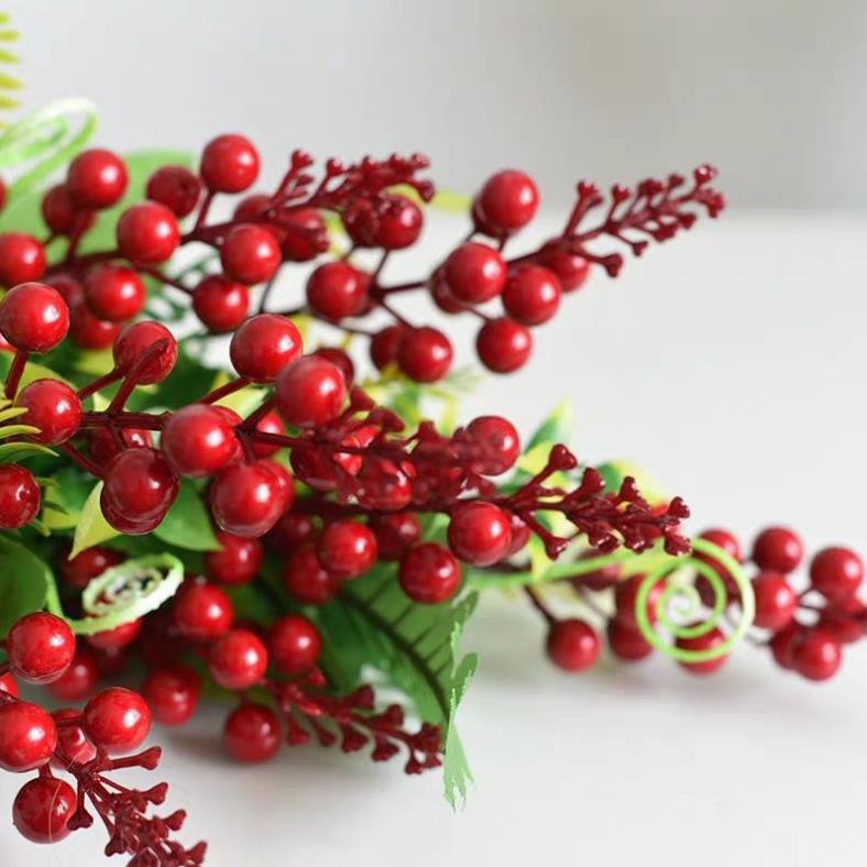 Cành điểm quả đào đông, quả cherry đại 7 nhánh, điểm cụm đào đông