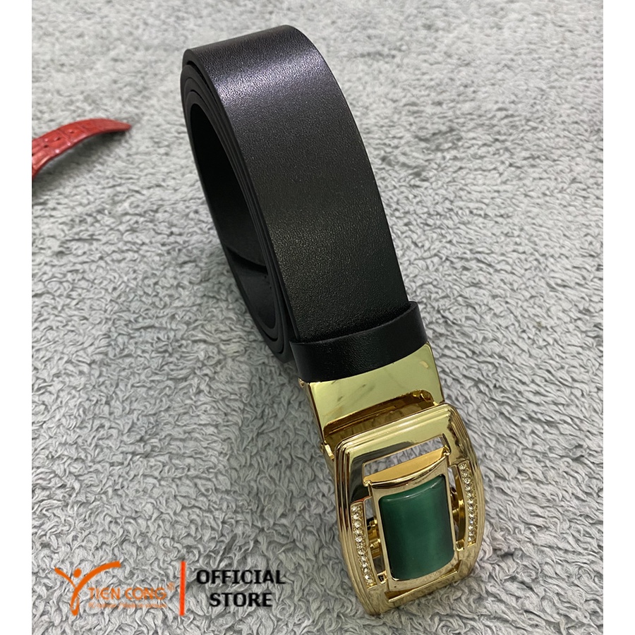 Thắt Lưng Nam da bò 2 lớp cao cấp đầu khóa thời trang TIẾN CÔNG TCN1200