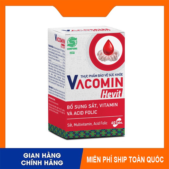 viên uống bổ sung sắt, acid folic, vitamin tổng hợp VACOMIN HEVIT  mua ở đâu