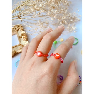 nhẫn hạt cườm handmade nhiều màu sắc