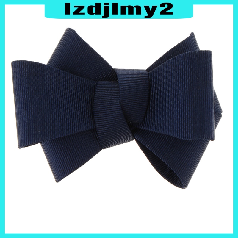 1x DIY Ribbon Bow Bowknot Shoe Clip Charm Buckle Removable Decoration Dark Blue