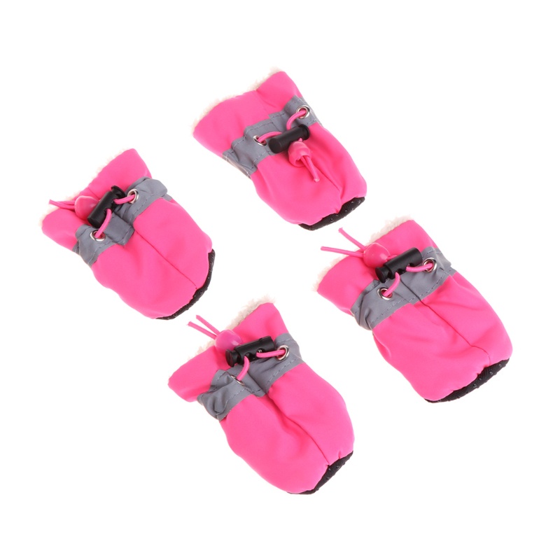 Lucky Set 2 Đôi Giày Bốt Chống Nước Không Trơn Có Dây Rút Điều Chỉnh Được Cho Thú Cưng