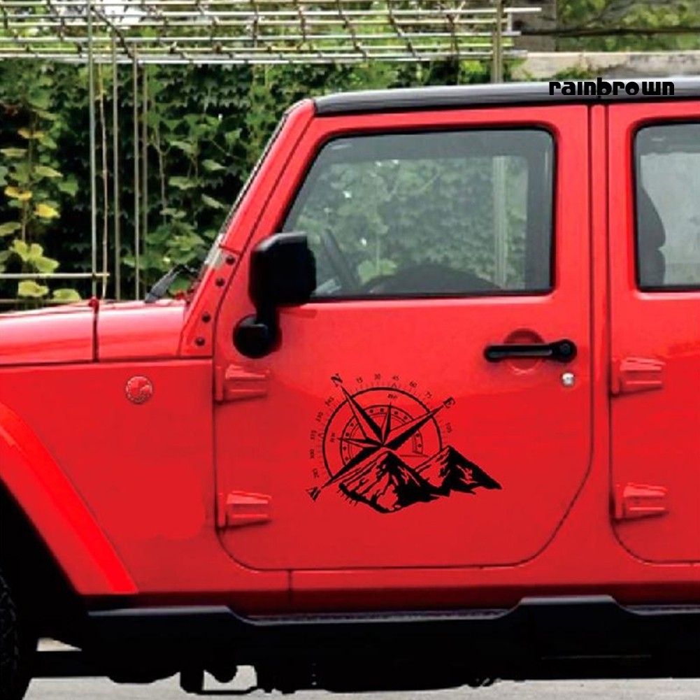 Miếng dán xe hơi họa tiết la bàn trang trí đơn giản độc đáo