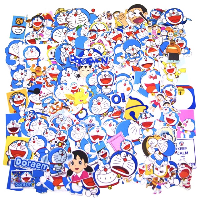 Sticker anime đoremon 30 cái ép lụa khác nhau