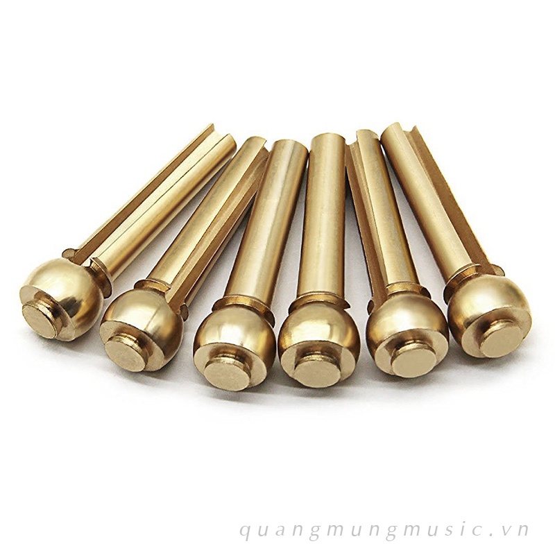 Bộ 6 chốt dây đàn Guitar Acoustic bằng đồng đính đá cao cấp
