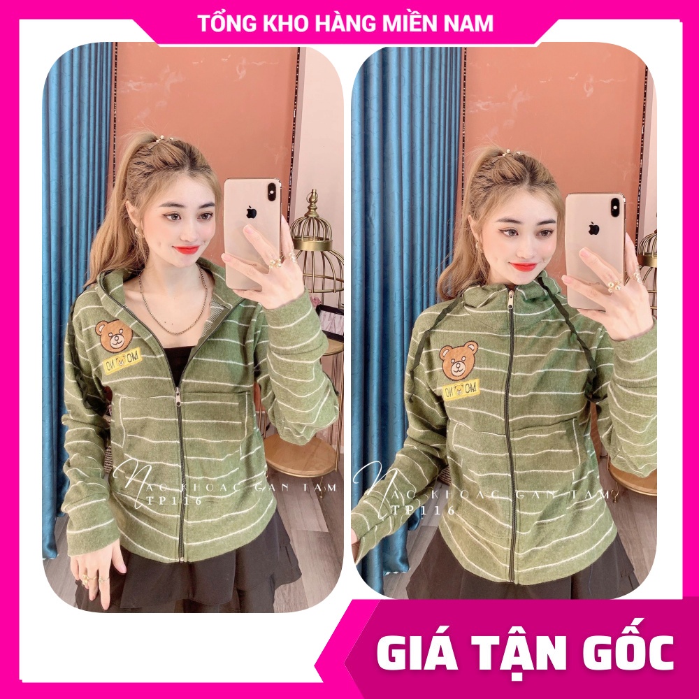 Áo khoác chống nắng có nón cho nữ chất thun gân mềm mát co giãn lên phom ôm dáng thêu chữ dễ thương TP116