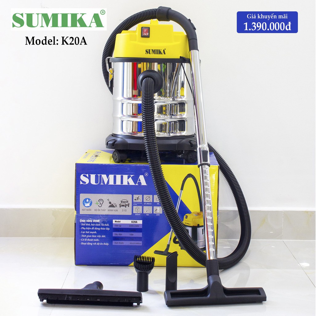 MÁY HÚT BỤI ĐA NĂNG GIA ĐÌNH SUMIKA K20A ( hút bụi - hút nước - thổi)