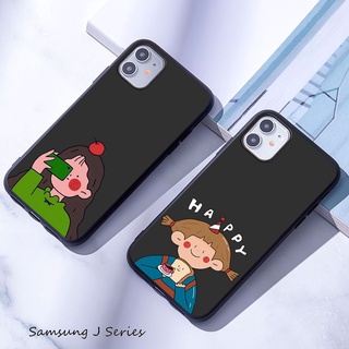 ốp lưng Samsung J2 Pro 2018 J4 J6 J8 A6 A8 Plus A7 A9 A5 2018 A6+ A8+ Vỏ bảo vệ vỏ điện thoại mềm Cô gái táo