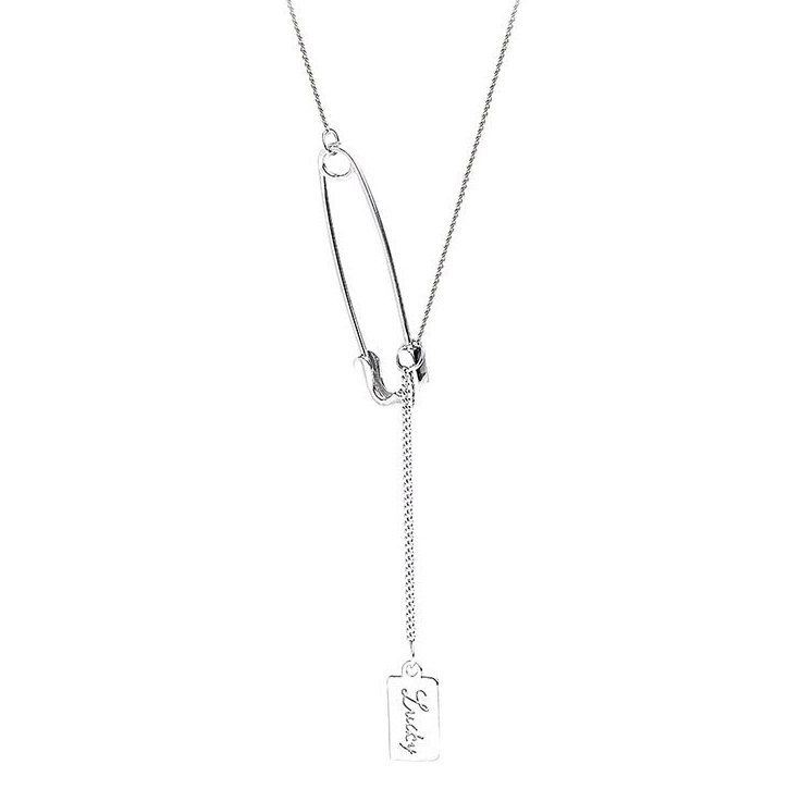 Dây chuyền bạc ý 925 kim tây bảng treo dài vòng cổ nữ nam