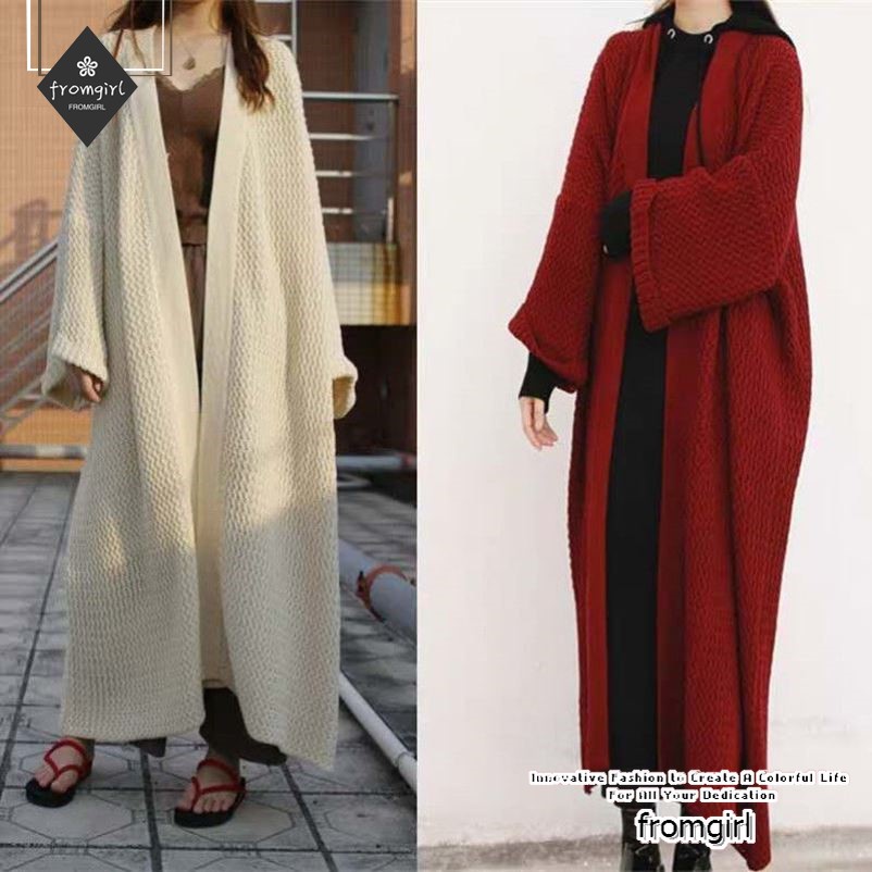 Áo khoác cardigan dệt kim dáng rộng phong cách thời trang thu đông cho nữ