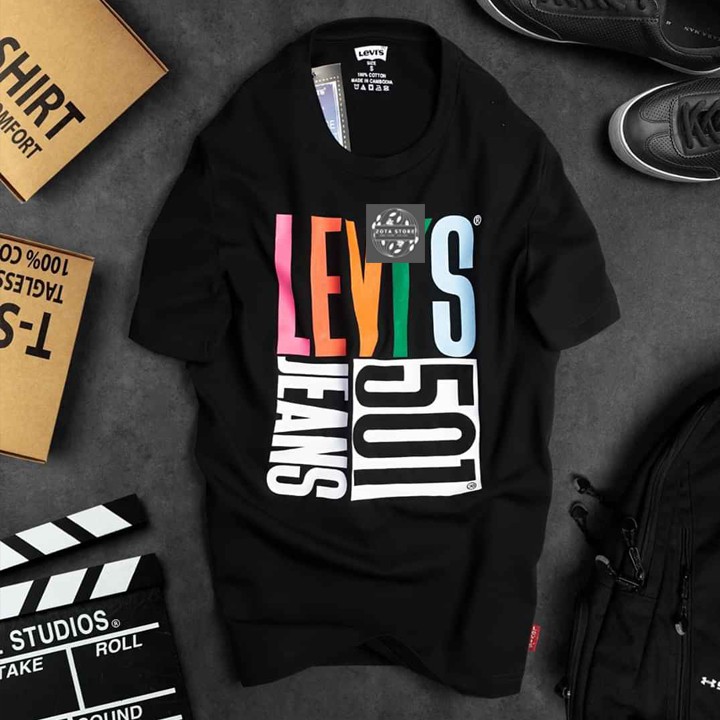 Áo thun nam đen❤️ Freeship 50K❤️ chất mềm mịn mát in LE.VI mã CZ501