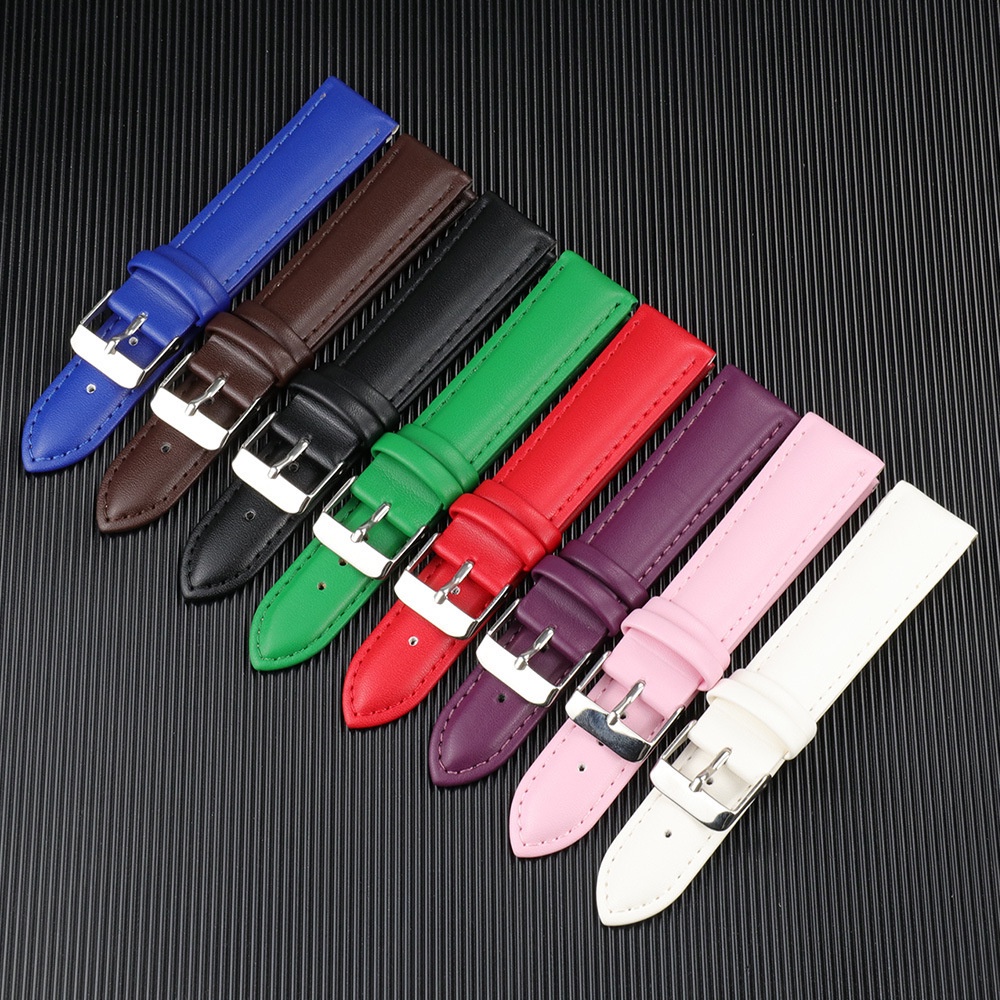 Dây Đeo Đồng Hồ Bằng Da Bò Thật 12mm 14mm 16mm 18mm 20mm 22mm 24mm Có Khóa Cài Bằng Thép Không Gỉ