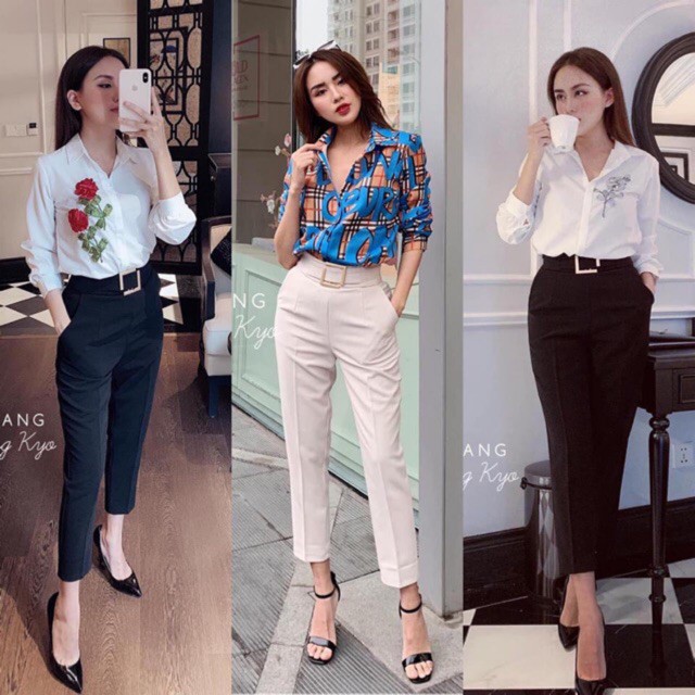 💋 Quần Tây baggy công sở khuyên vuông cao cấp mới | WebRaoVat - webraovat.net.vn