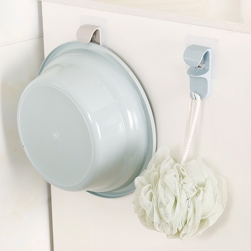 [HÀNG CÓ SẴN] Móc Treo Đồ Gắn Tường Tiện Lợi Móc dính treo chậu tắm，Móc treo thau chậu nhà tắm dán tường