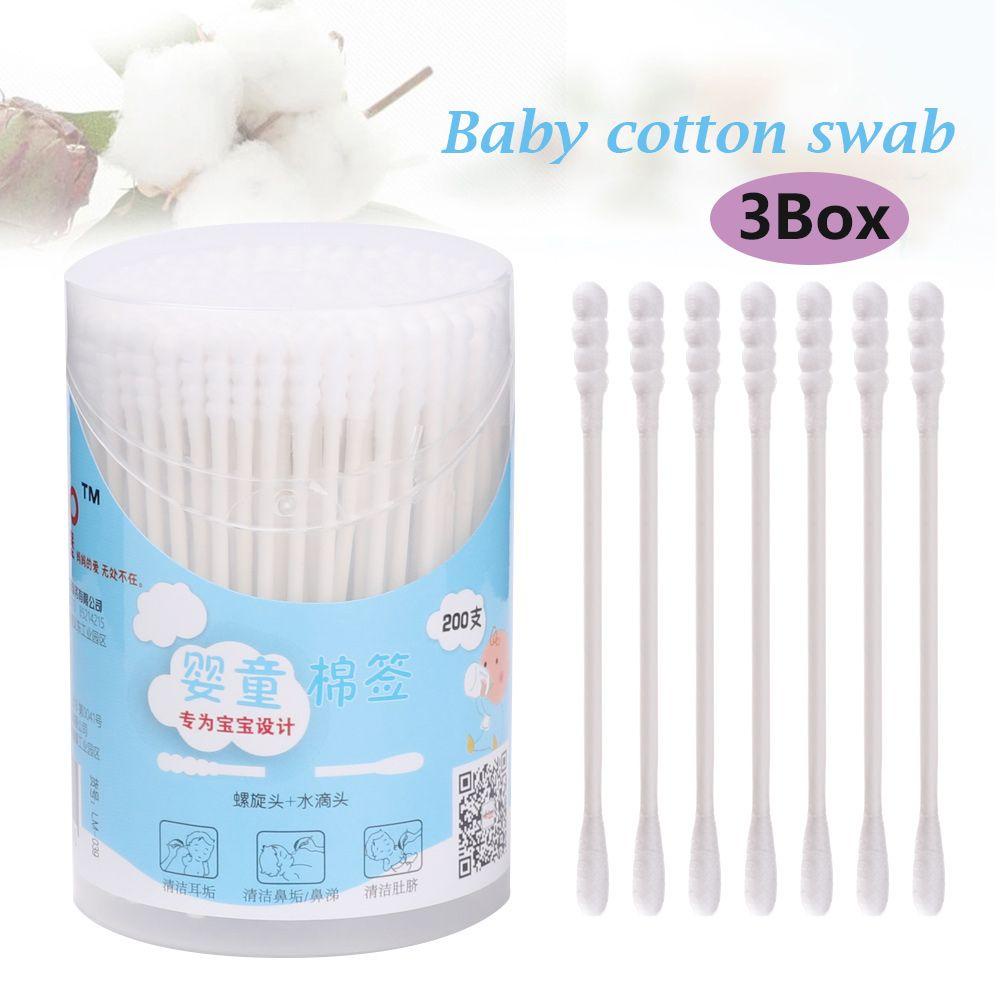 3 Hộp Tăm Bông Cotton Dùng Một Lần Trang Điểm / Trang Điểm / Làm Móng Nghệ Thuật