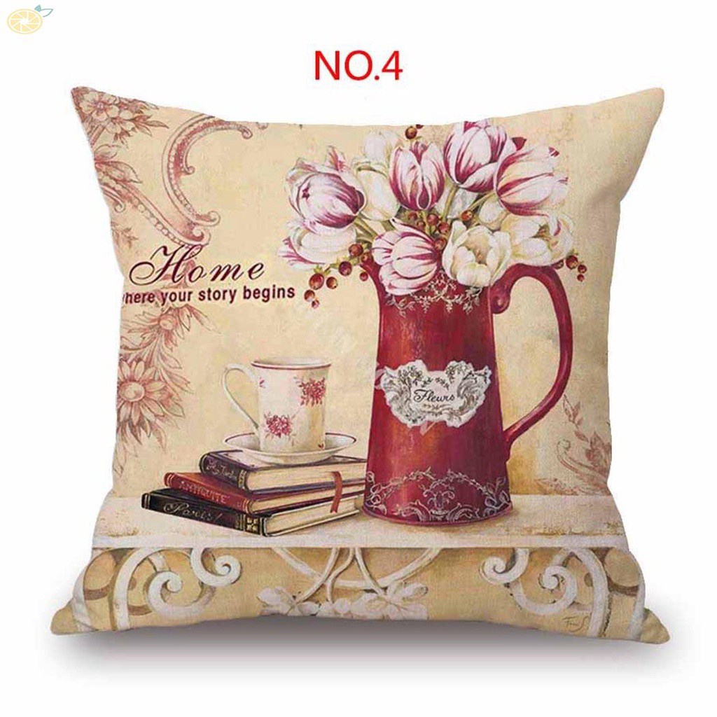 Vỏ gối vuông trang trí phòng khách / phòng ngủ phong cách vintage