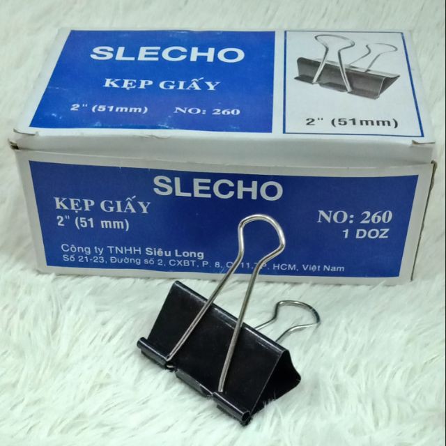 Kẹp bướm kẹp giấy SLECHO 2" (51mm) NO:260 - 12 cái