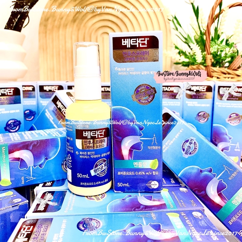 Xịt Họng BETADINE Diệt Khuẩn Hàn Quốc Mẫu Mới 50ml