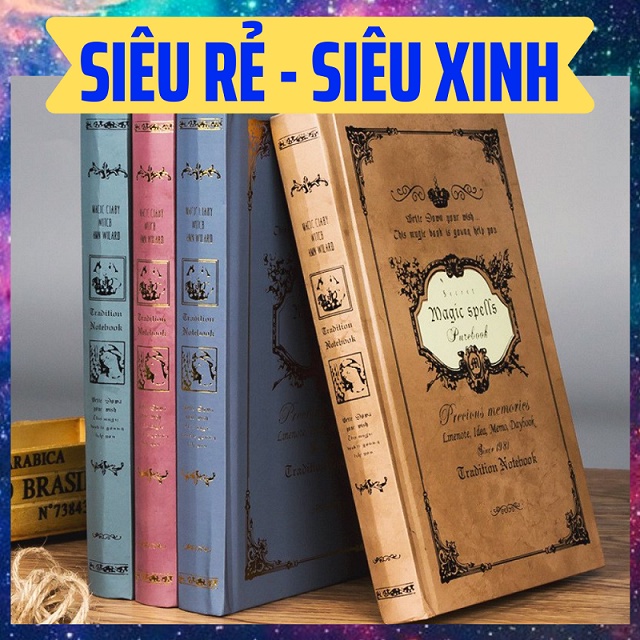 Sổ tay kẻ ngang - sổ ghi chép kẻ ngang phong cách cổ điển vintage magic spells purbook