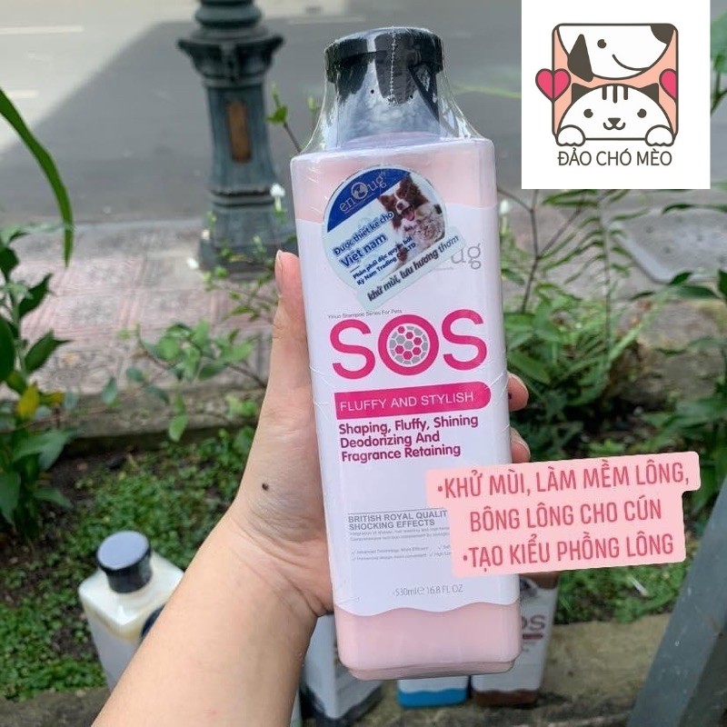 [Mã PET50 giảm 10% - tối đa 50K đơn 250K] Sữa tắm SOS chó mèo 530ml, sữa tắm cho chó mèo hàng chính hãng - Đảo Chó Mèo