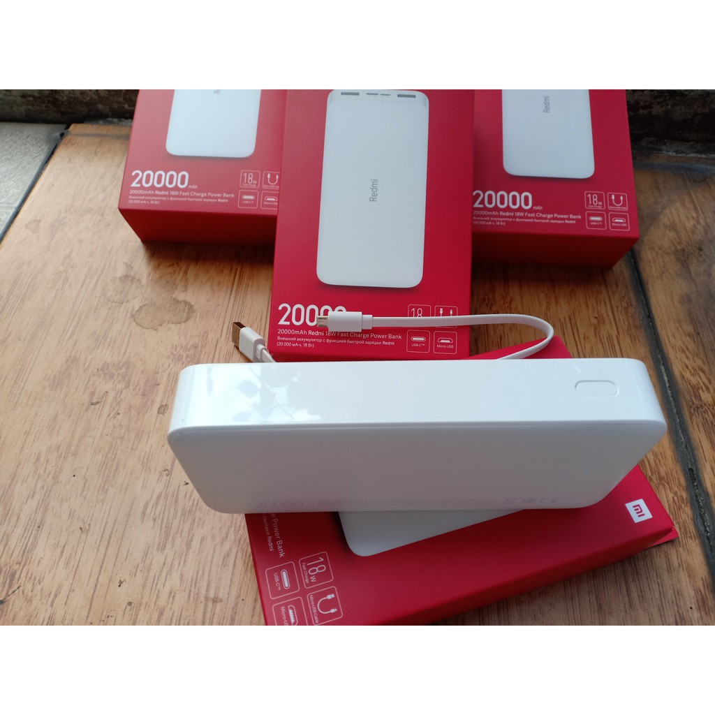 [BẢN QUỐC TẾ] Pin sạc dự phòng Xiaomi Redmi 20000mAh PB200LZM Sạc nhanh 18W Micro USB & Type-C - Chính hãng phân phối