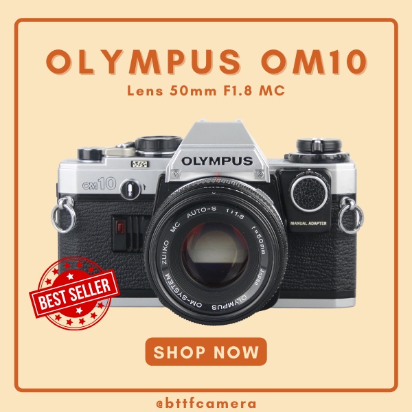 Máy ảnh film Olympus OM10 kèm lens 50mm f1.8