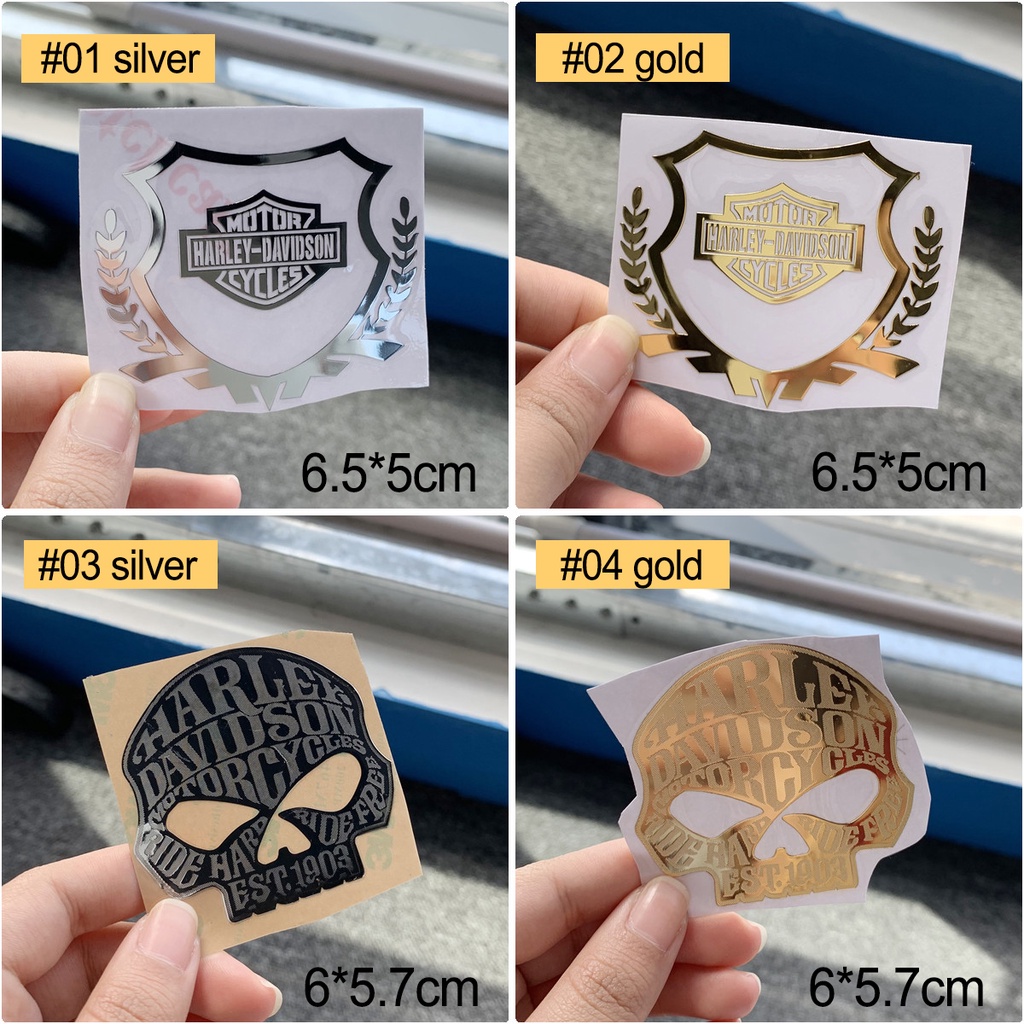 Miếng dán kim loại trang trí mũ bảo hiểm laptop điện thoại hình Harley