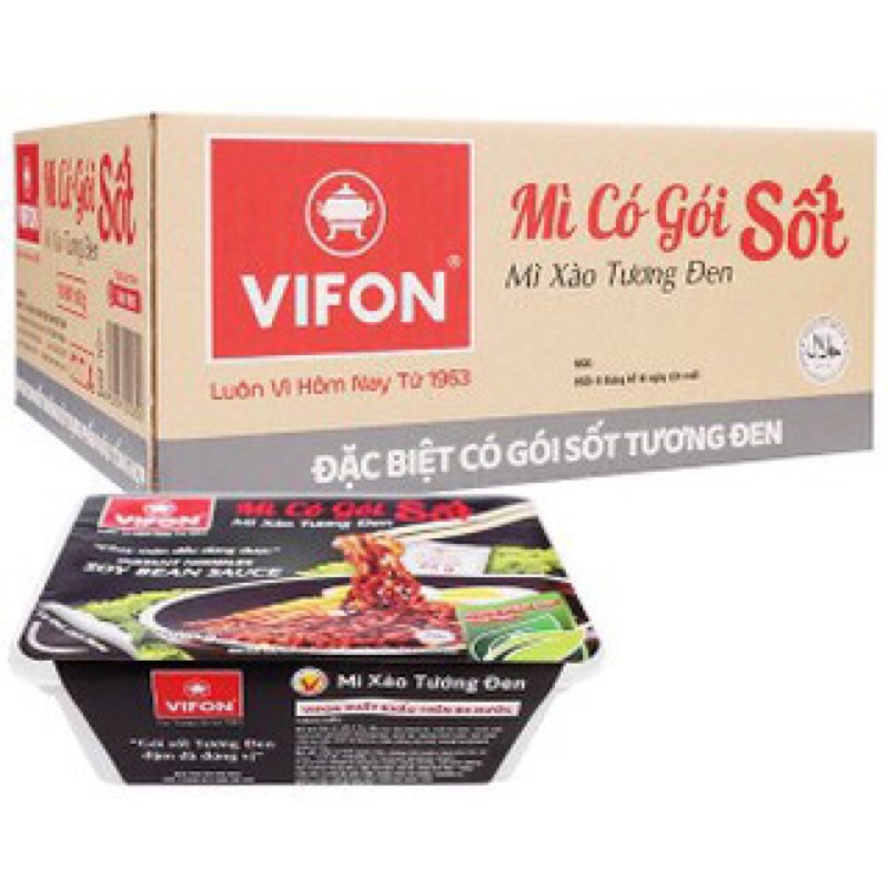 Thùng mì xào tương đen có gói xốt vifon 18 khay