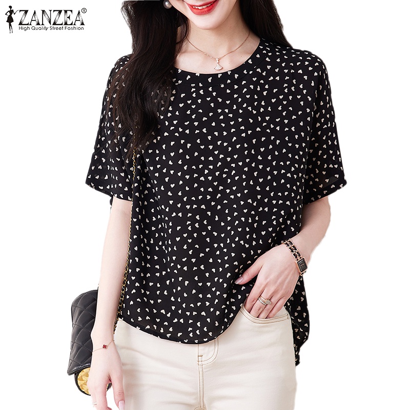 Zanzea Áo Thun Tay Ngắn Cổ Tròn In Họa Tiết Thời Trang Cho Nữ