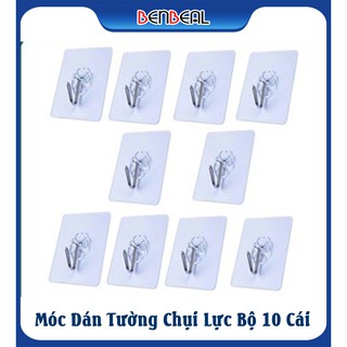 [10 Chiếc] Móc Dán Tường, Móc Dính Tường, Móc Treo Tường Chịu Lực 10kg