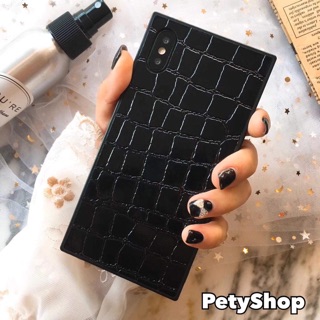 Ốp vuông giả da cá sấu iphone 6Plus/6SPlus/7Plus/8Plus/X