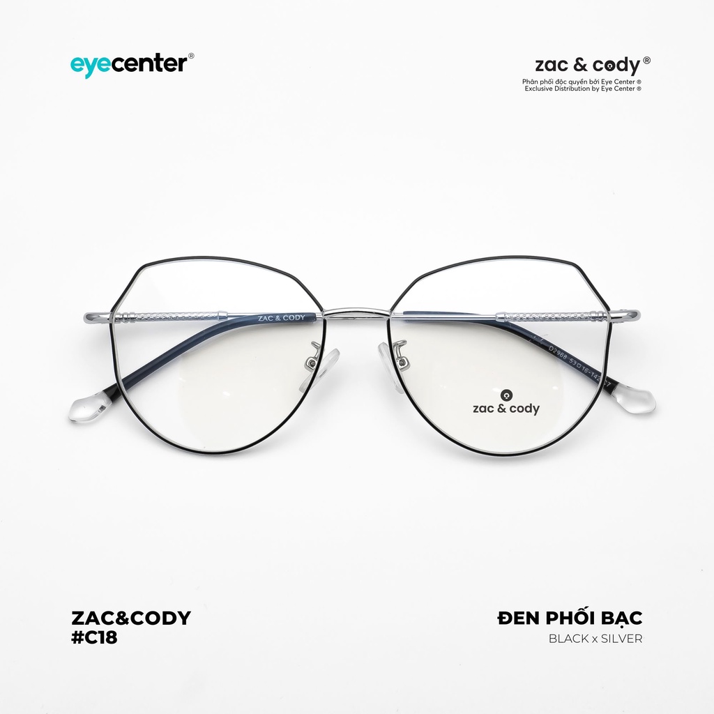 Gọng kính cận nữ chính hãng ZAC &amp; CODY C18S kim loại chống gỉ nhập khẩu by Eye Center Vietnam