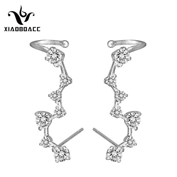 XiaoboACC Bông Tai Đính Đá Zircon S925 Phong Cách Hàn Quốc