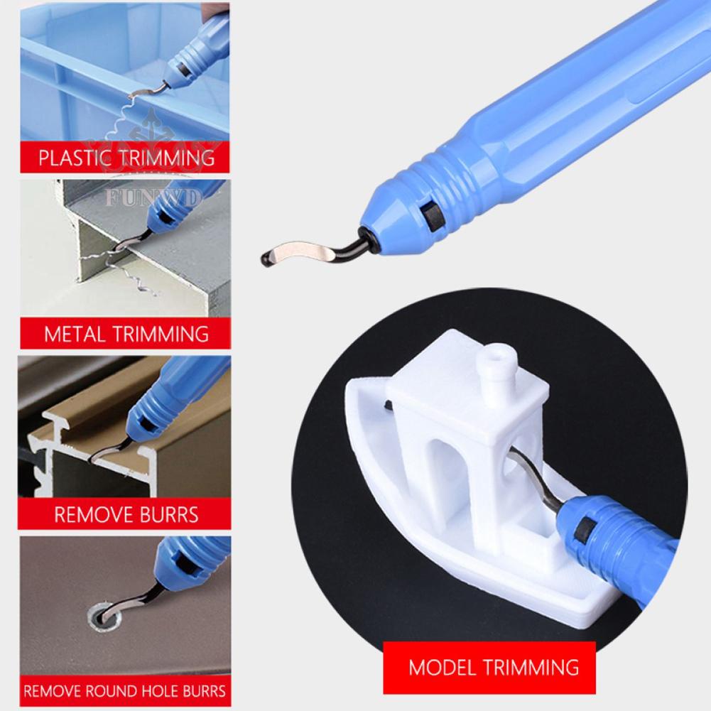 【FUNWD】Handle Plastic Burr NB1100 Scraper+10pc BS1010 Blades/Trimming Deburring Tools