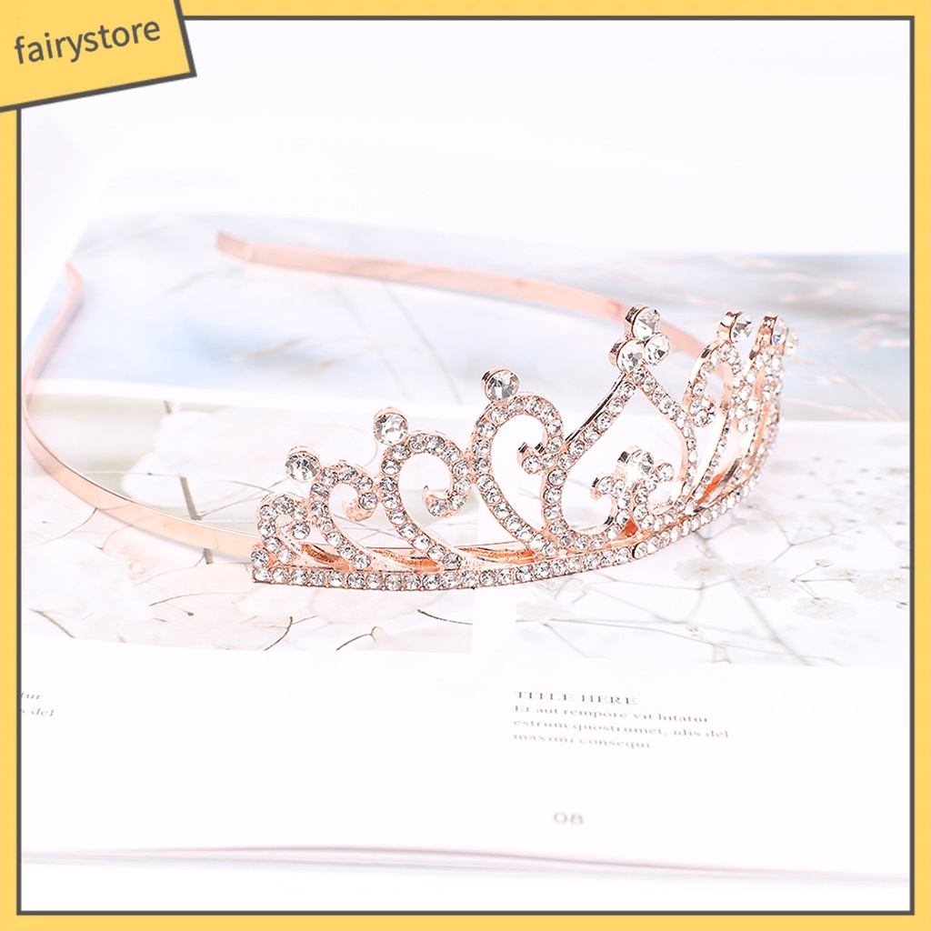 Vương miện đính đá thủy tinh xinh xắn dành cho bé gái